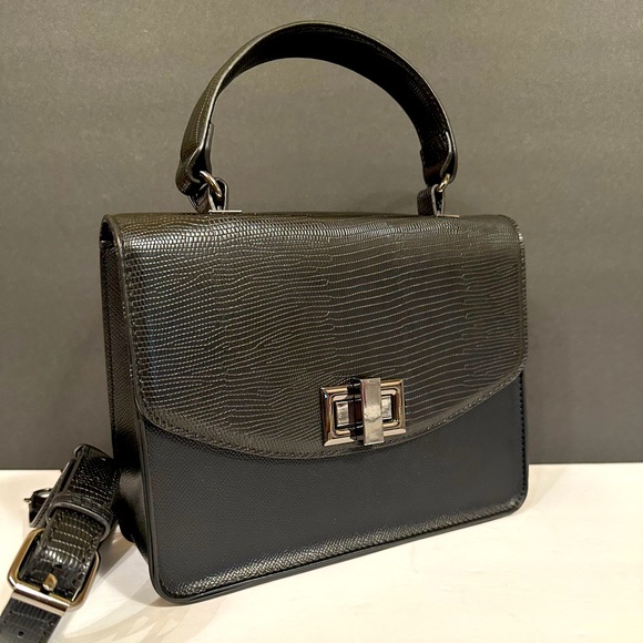 Aldo Handbags - Aldo Black Topworth Top Handle Textured Crossbody/Shoulder Bag/Satchel
